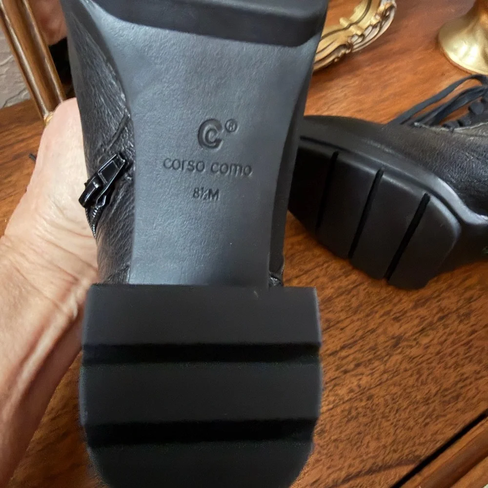 Corso Como Black Lace-Up Ankle Boots - Picture 11 of 15